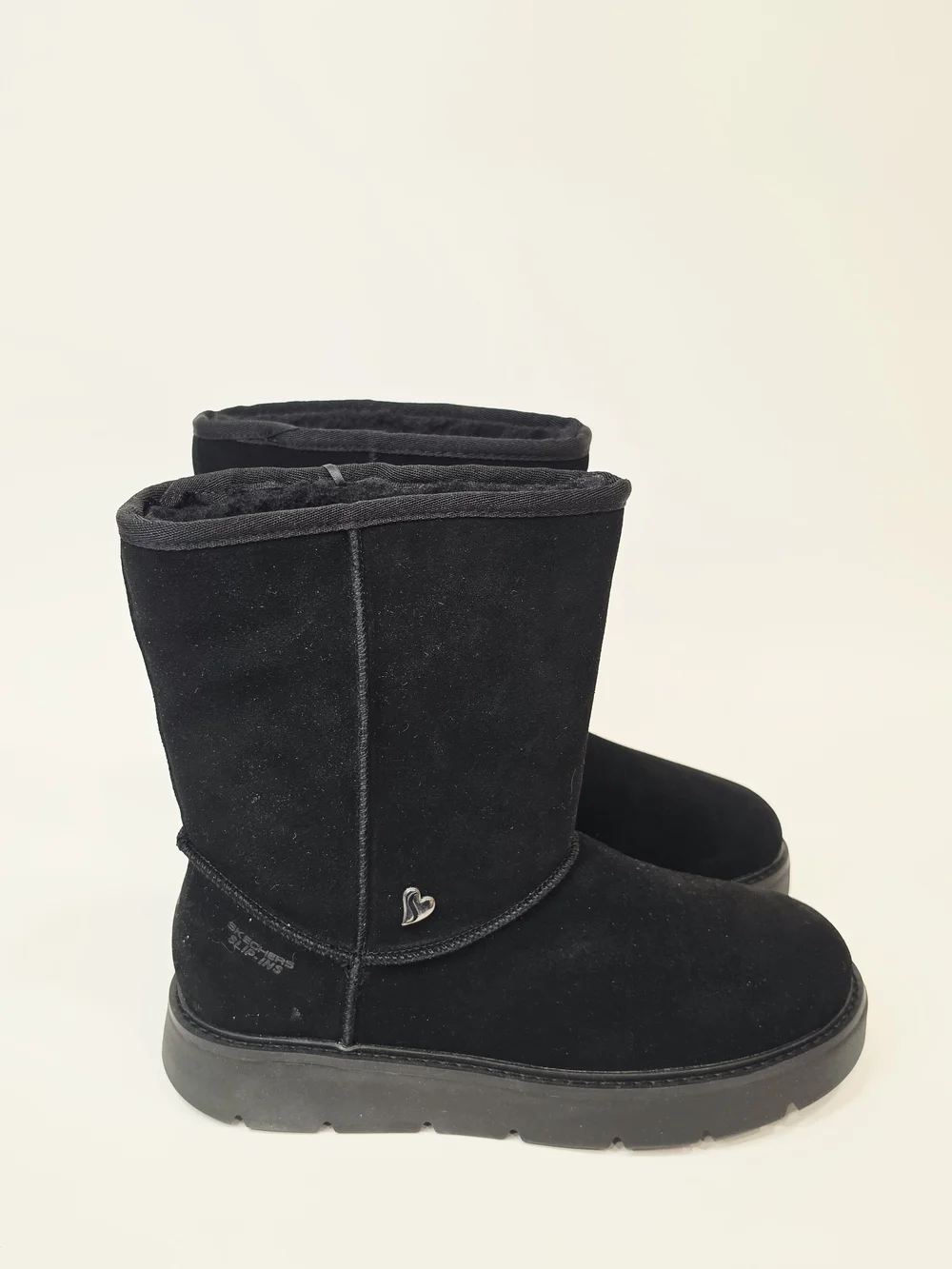 Skechers Keepsakes Cozy Black Suede Plush Lined Winter Boots